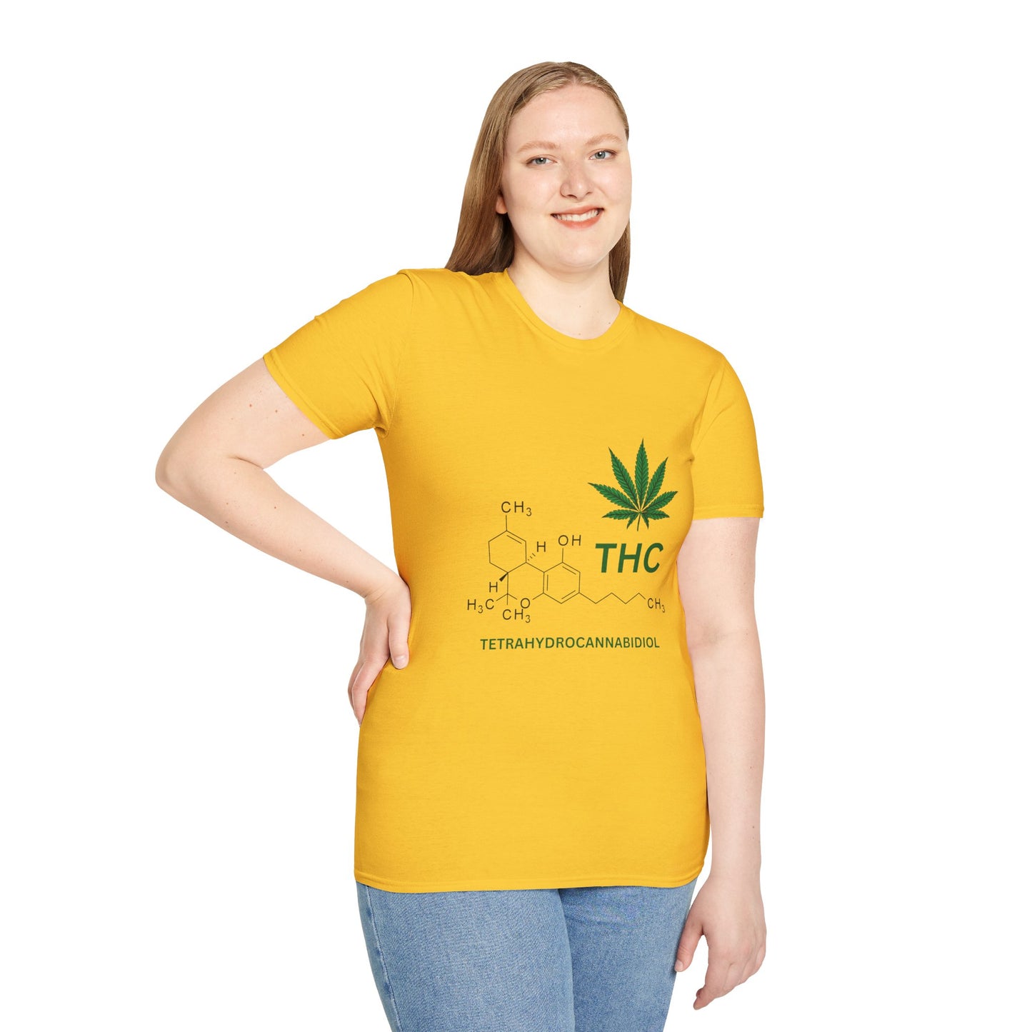 THC Molecule Unisex Softstyle T-Shirt