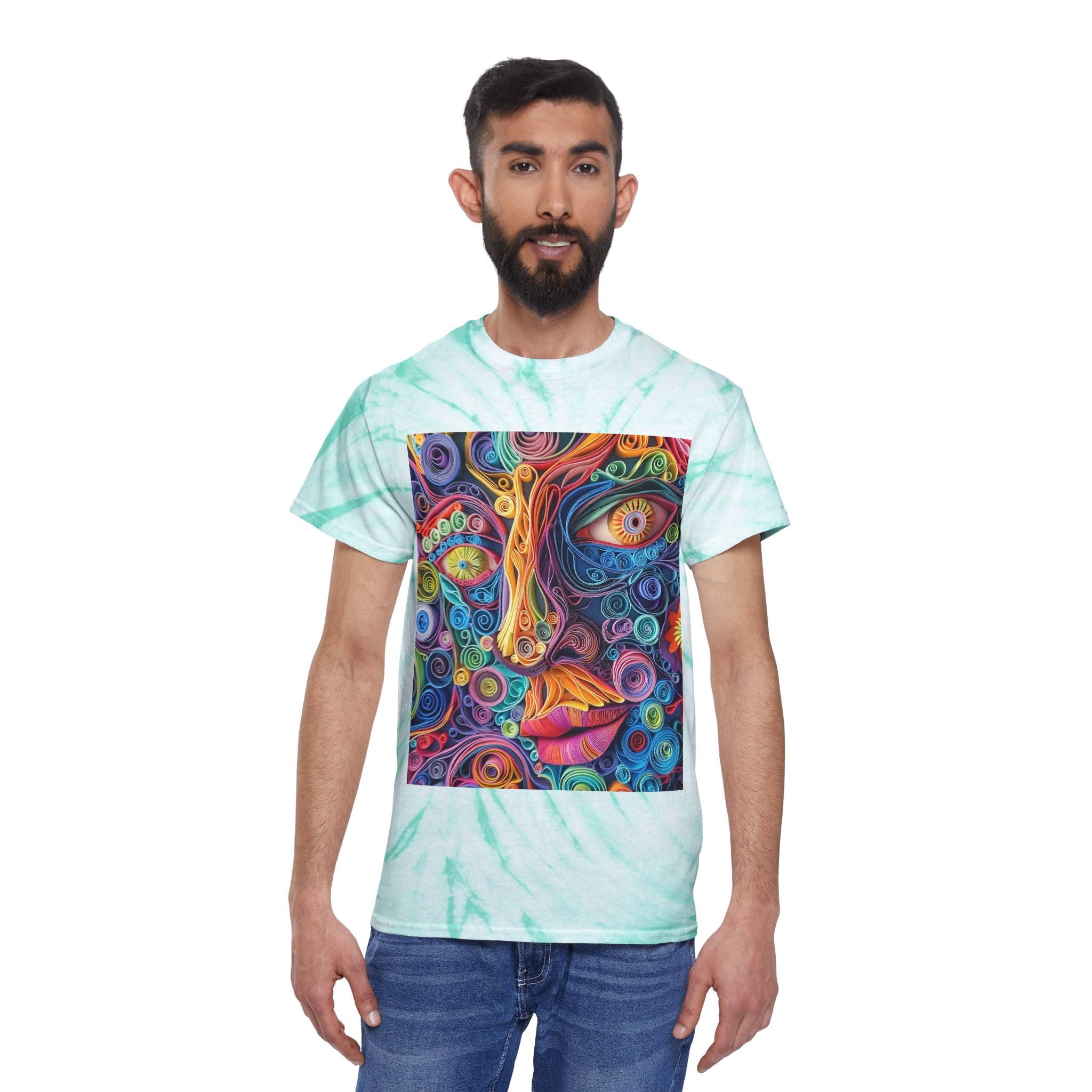 Paper Face Tie-Dye Tee, Cyclone