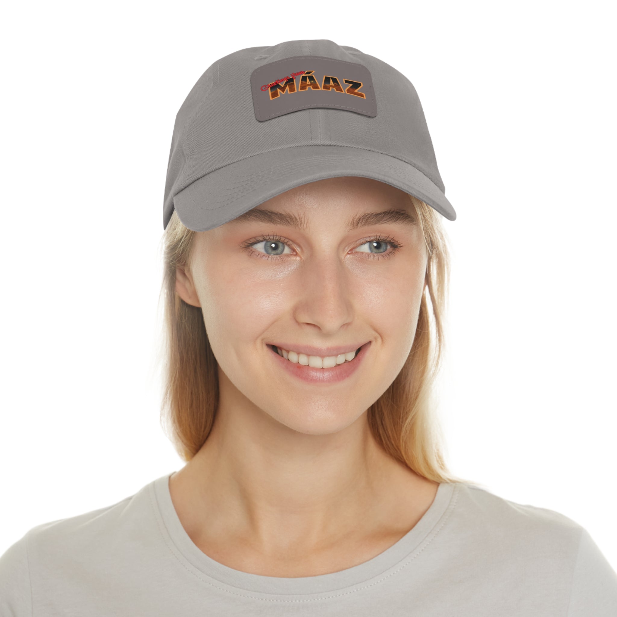 Greetings from Máaz Dad Hat with Leather Patch (Rectangle)