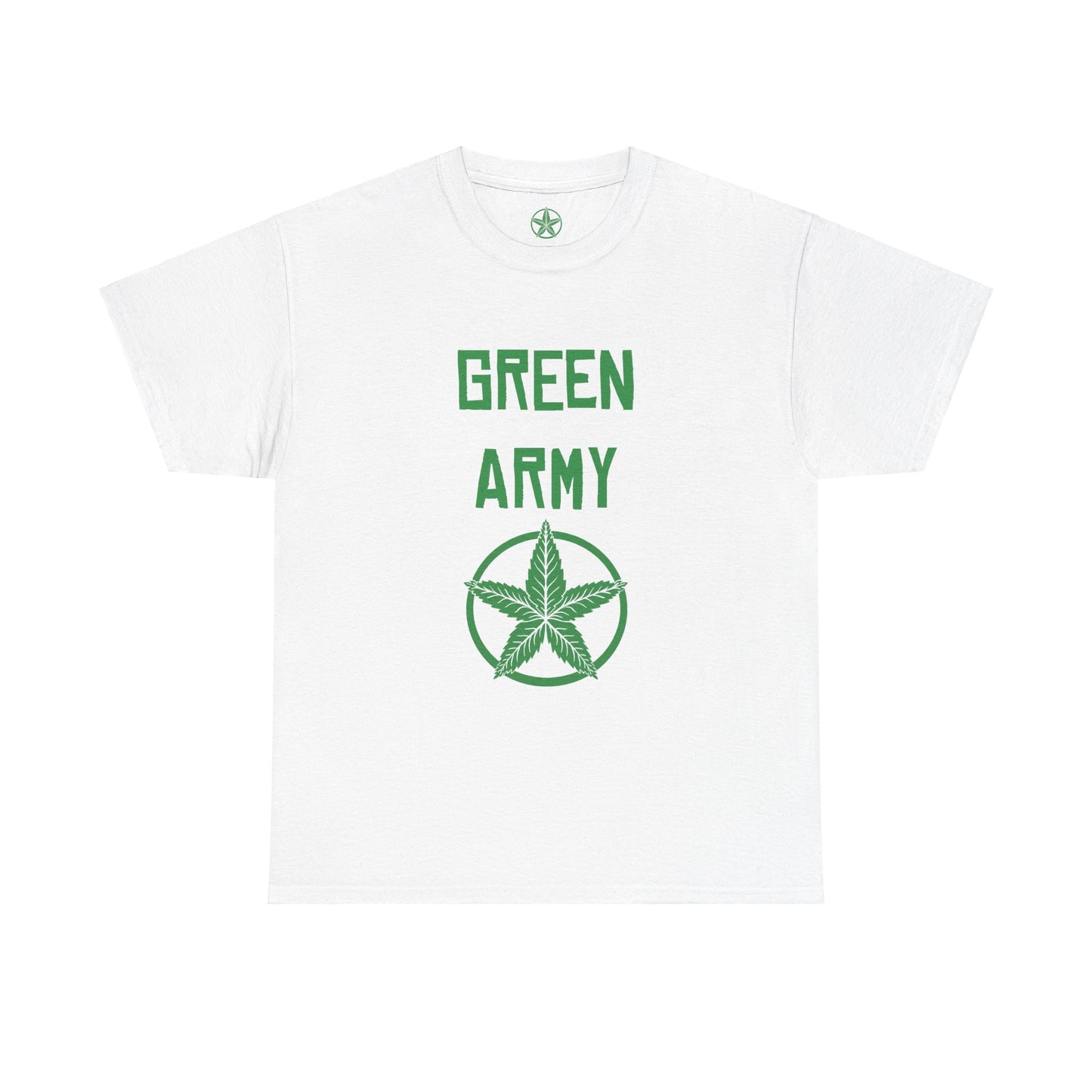 Green Army Star Leaf Unisex Heavy Cotton Tee