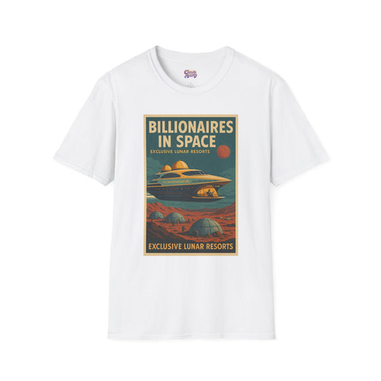 Vintage Billionaires in Space T-Shirt, Space Shirt, Retro NASA Style, Science Fiction Apparel, Lunar Resort Gift