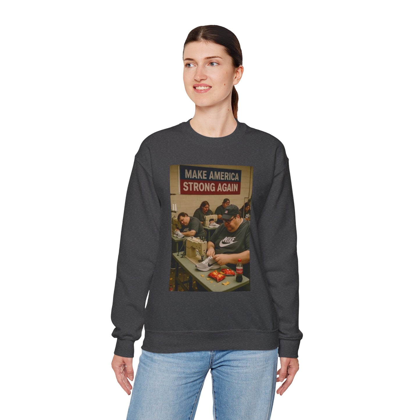 Unisex Heavy Blend Crewneck Sweatshirt - Make America Strong Again