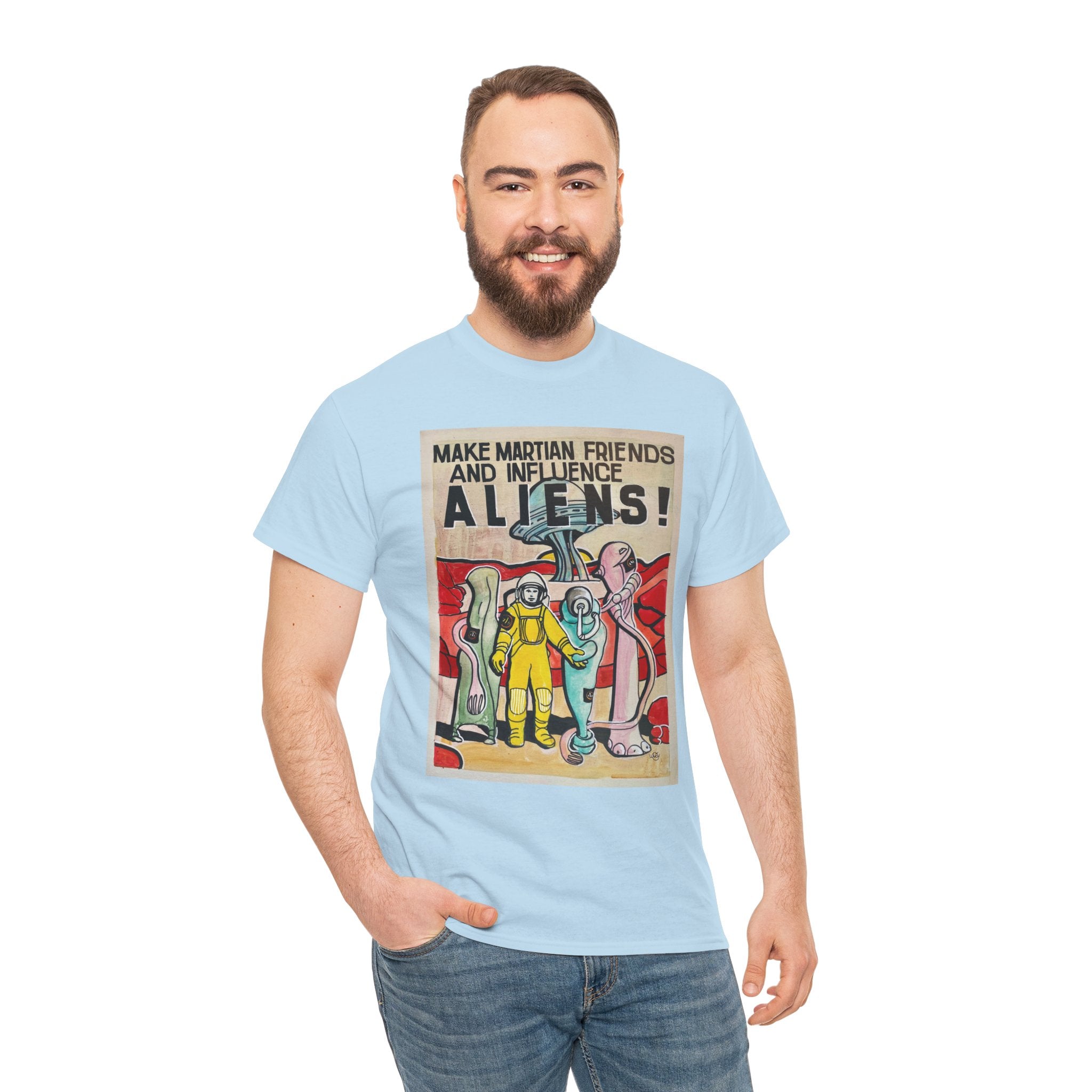 Mars Aliens Unisex Heavy Cotton Tee