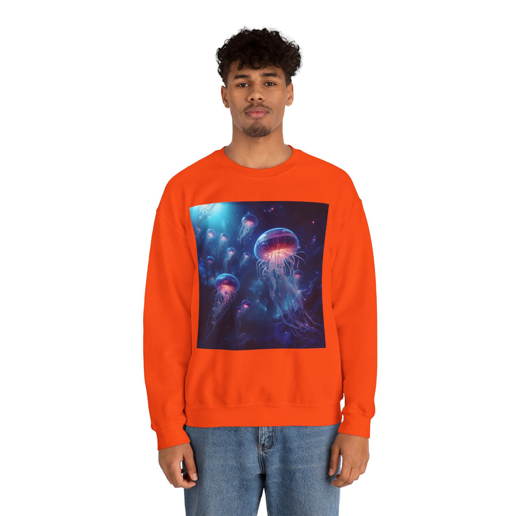Jellyfish in Space Unisex Heavy Blend Crewneck Sweatshirt