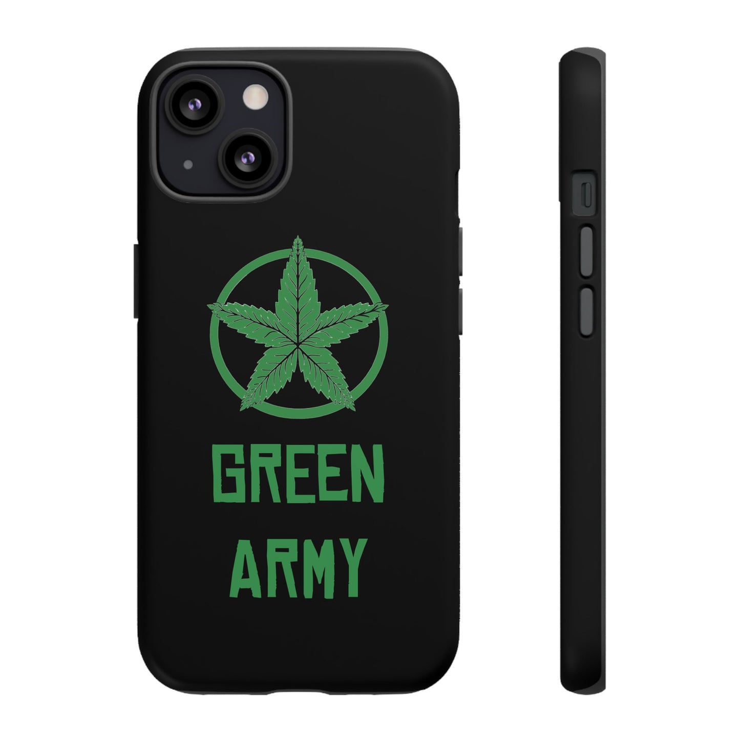 Black Full Green Army Star Leaf Tough Cases