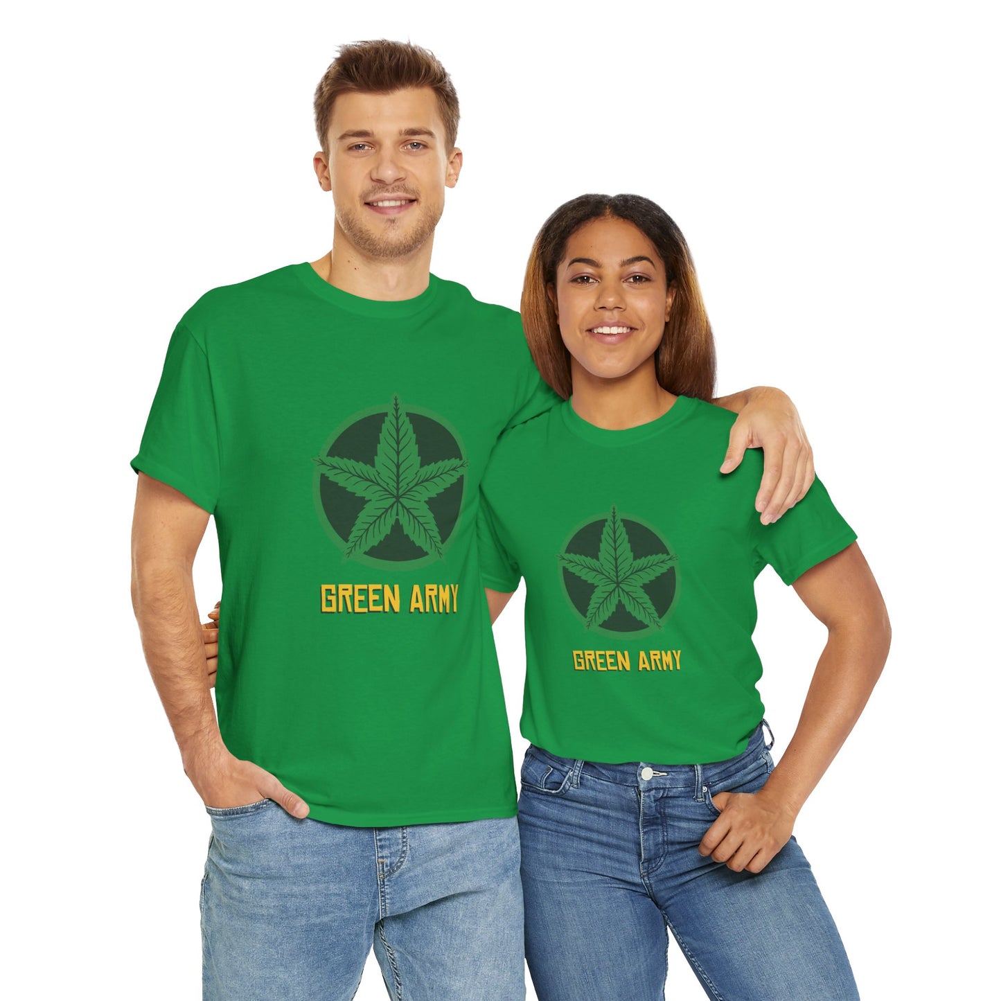 Green Army Star Logo Unisex Heavy Cotton Tee