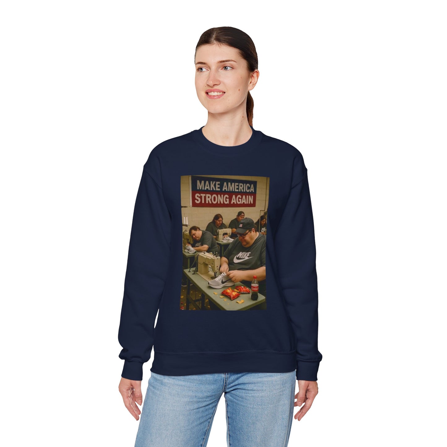 Unisex Heavy Blend Crewneck Sweatshirt - Make America Strong Again